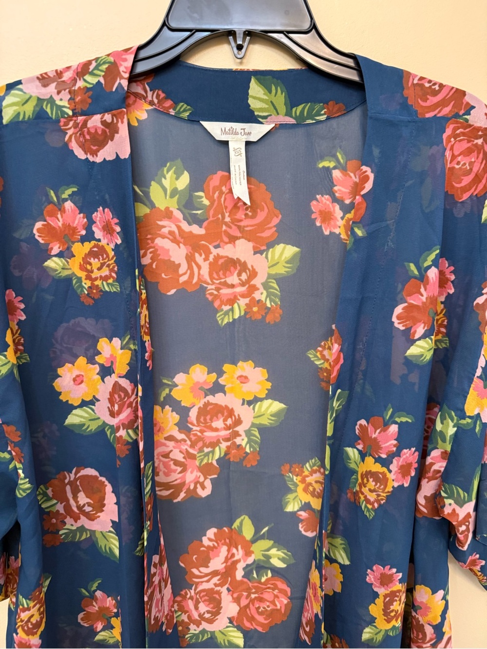 Matilda Jane Navy Floral Sheer Kimono - Picture 2 of 7